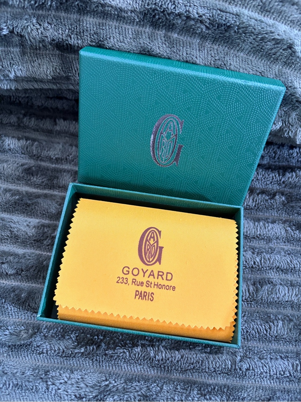Goyard Teal Chevron Card Holder with Box - Picture 2 of 8